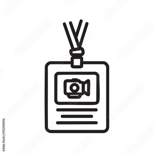 Camera identification badge for event professionals vector illustration