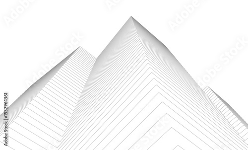 Architectural geometric background, abstract lines 3d