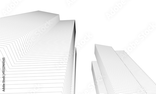 Architectural geometric background, abstract lines 3d