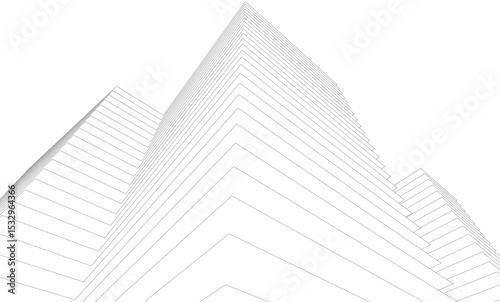 Architectural geometric background, abstract lines 3d