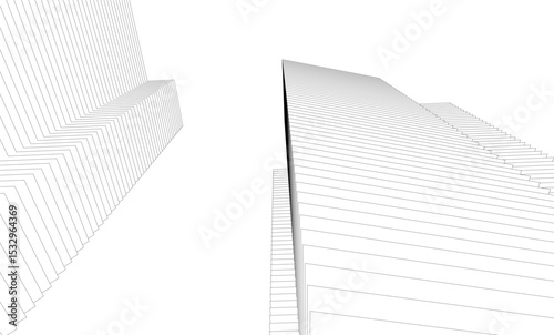 Architectural geometric background, abstract lines 3d