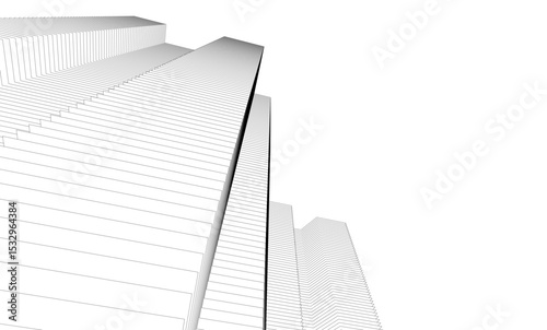 Architectural geometric background, abstract lines 3d