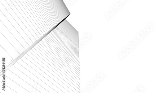 Architectural geometric background, abstract lines 3d