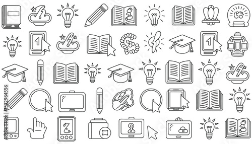 Web design doodle icon set for business