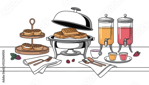 Vector illustration set of kitchen food and cooking appliance icons