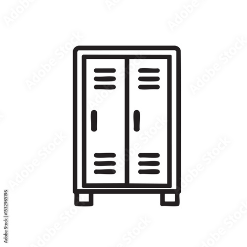 Classic metal locker design for school or sports facility use vector illustration