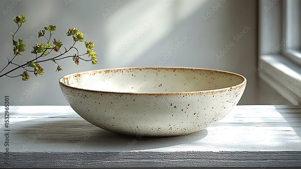 Deep ceramic serving vessel brown edge high resolution picture Deep ceramic serving vessel brown edge high resolution picture