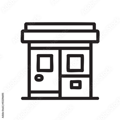 Modern minimalist shop design for retail space planning and branding vector illustration