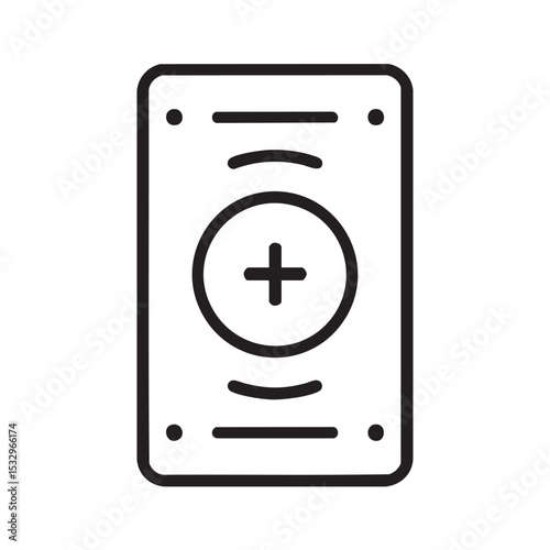 Simple plus sign wireless charging pad design for modern gadgets vector illustration