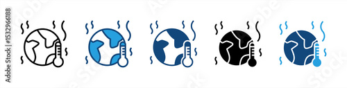 Global Warming icon sheet multiple style collection