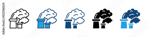Air Pollution icon sheet multiple style collection