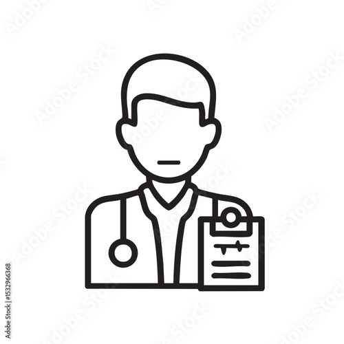 Medical professional with clipboard and stethoscope vector illustration