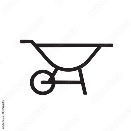 Simple wheelbarrow icon design for construction and gardening purposes vector illustration