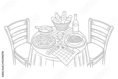 Vector illustration of human heart anatomy in a vintage wooden dining room