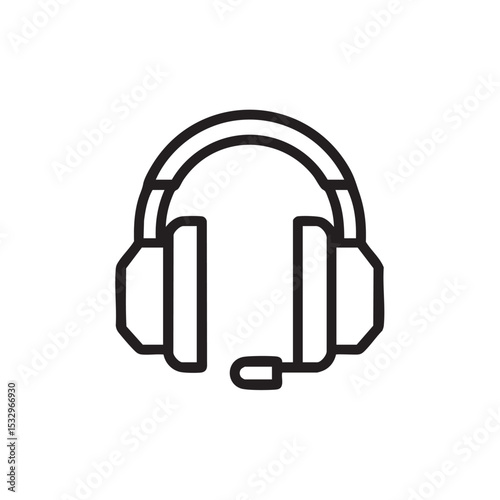 Wireless gaming headset design for online gamers and streamers vector illustration
