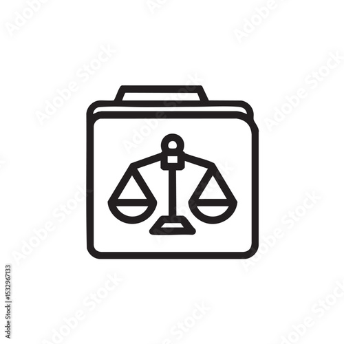 Legal symbol of scales in a briefcase for lawyers and law firms vector illustration