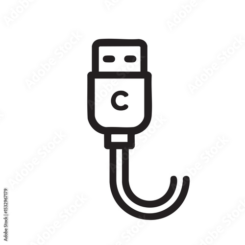 USB Type C cable connection for modern devices and charging