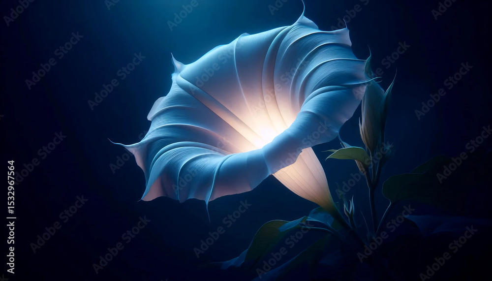 Fototapeta premium A Moonflower night bloom, Ai generated image