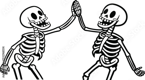 Funny cartoon insect bee skeleton of the dead zombie vector illustration