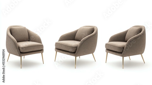 A set of elegant and modern chairs in neutral tones, perfect for enhancing any living space