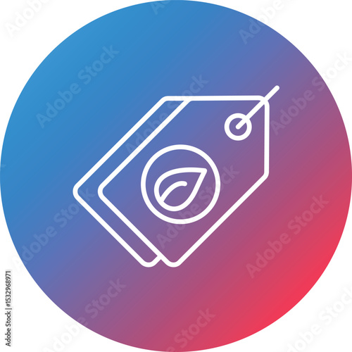 Eco Tag Line Gradient Circle Background Icon