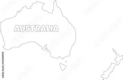 Outline of Australia Map
