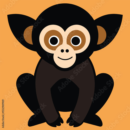 gibbon colorful silhouette
