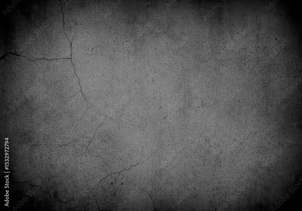 Fototapeta premium Cracked Concrete Texture - Dark gray concrete wall texture with cracks, great for backgrounds or overlays