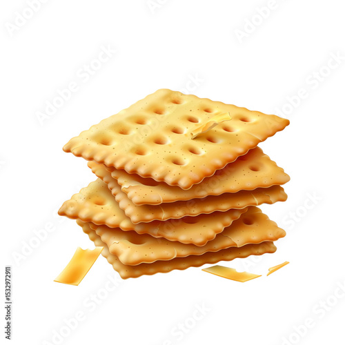 Delicious Stack of Crispy Crackers with Crumbs