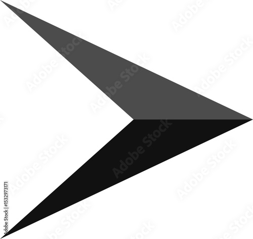 Long arrowhead divided into two sections with contrasting colors.