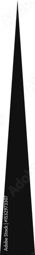 Isosceles triangle with a filled interior and symmetrical geometric angles.