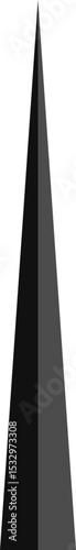 Isosceles triangle split into two distinct sections, emphasizing geometric balance.
