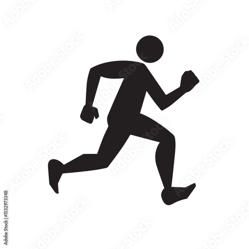 Simple black silhouette of a running person icon