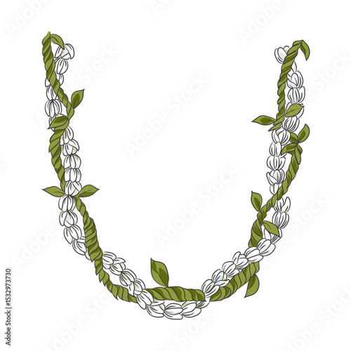 necklace Hawaiian Lei flower illustration hand drawing  