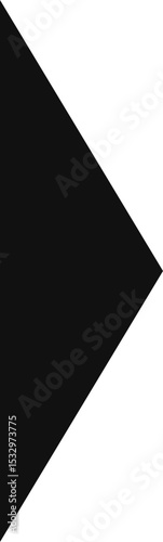 triangle arrowhead with sharp geometric points.