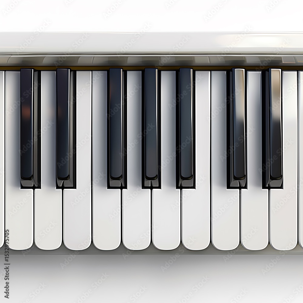 Naklejka premium Elegant piano keyboard with shiny finish high resolution picture