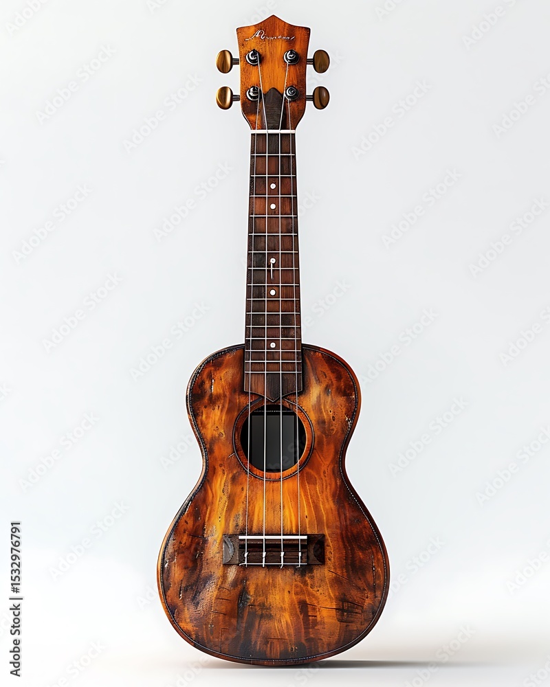 Fototapeta premium Four string musical ukulele on display high resolution picture