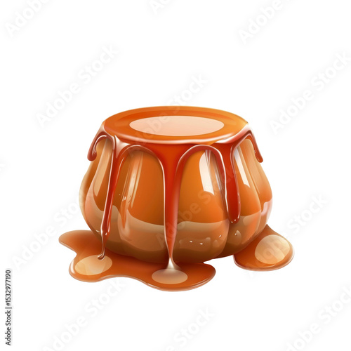 Caramel Custard Pudding Dessert with Dripping Sauce - Delicious Sweet Treat
