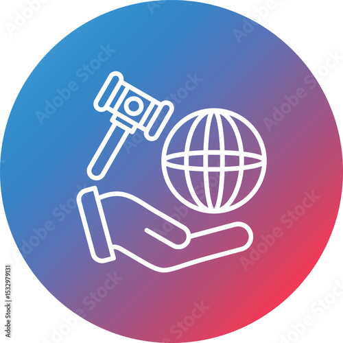 Diplomacy Line Gradient Circle Background Icon