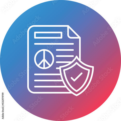Policy Line Gradient Circle Background Icon