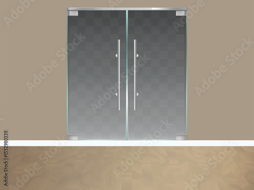 door in a room with wooden floor