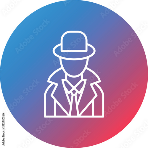 Espionage Line Gradient Circle Background Icon