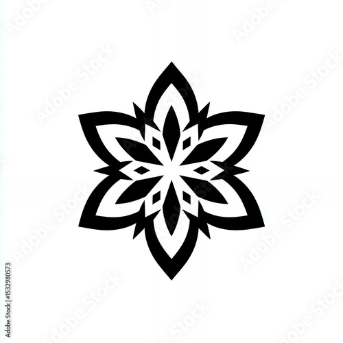 A black and white flower with a white background. The flower is a symbol of purity and innocence