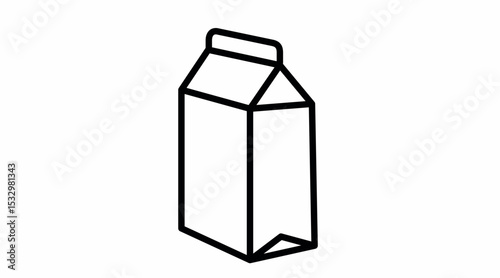 Milk Box Icon. Vector isolated editable black and white simple illustration of a milk box