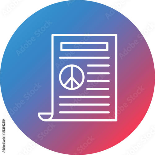 Peace Treaty Line Gradient Circle Background Icon