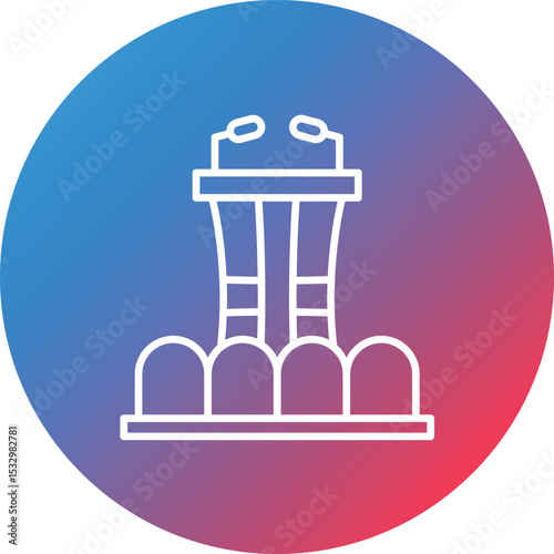 Conference Line Gradient Circle Background Icon