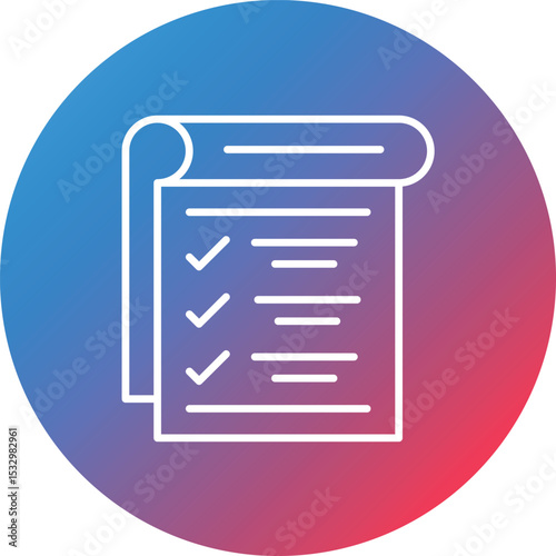 List Line Gradient Circle Background Icon
