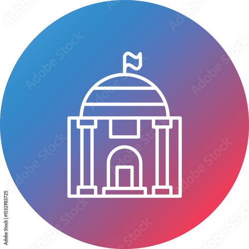 Ministry Line Gradient Circle Background Icon