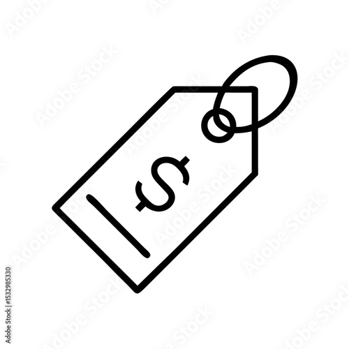 Price tag icon with dollar sign in minimalistic style  