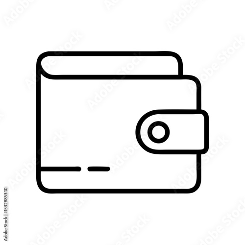 Simple wallet icon in minimalist line design on white background